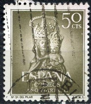 España 1954 1136 Sello º Año Mariano Ntra. Sra. del Pilar Zaragoza Timbre Espagne Spain Spagna Espana Spanje Spanien 